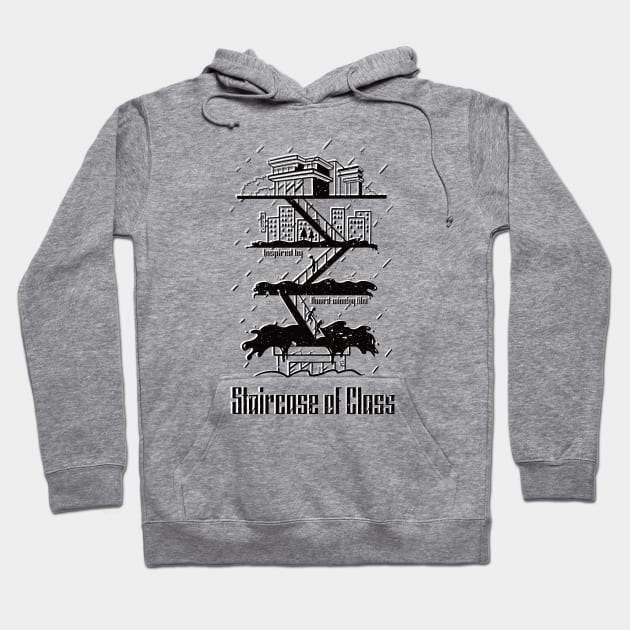 Staircase of Class (Black & White version) Hoodie by Lyose